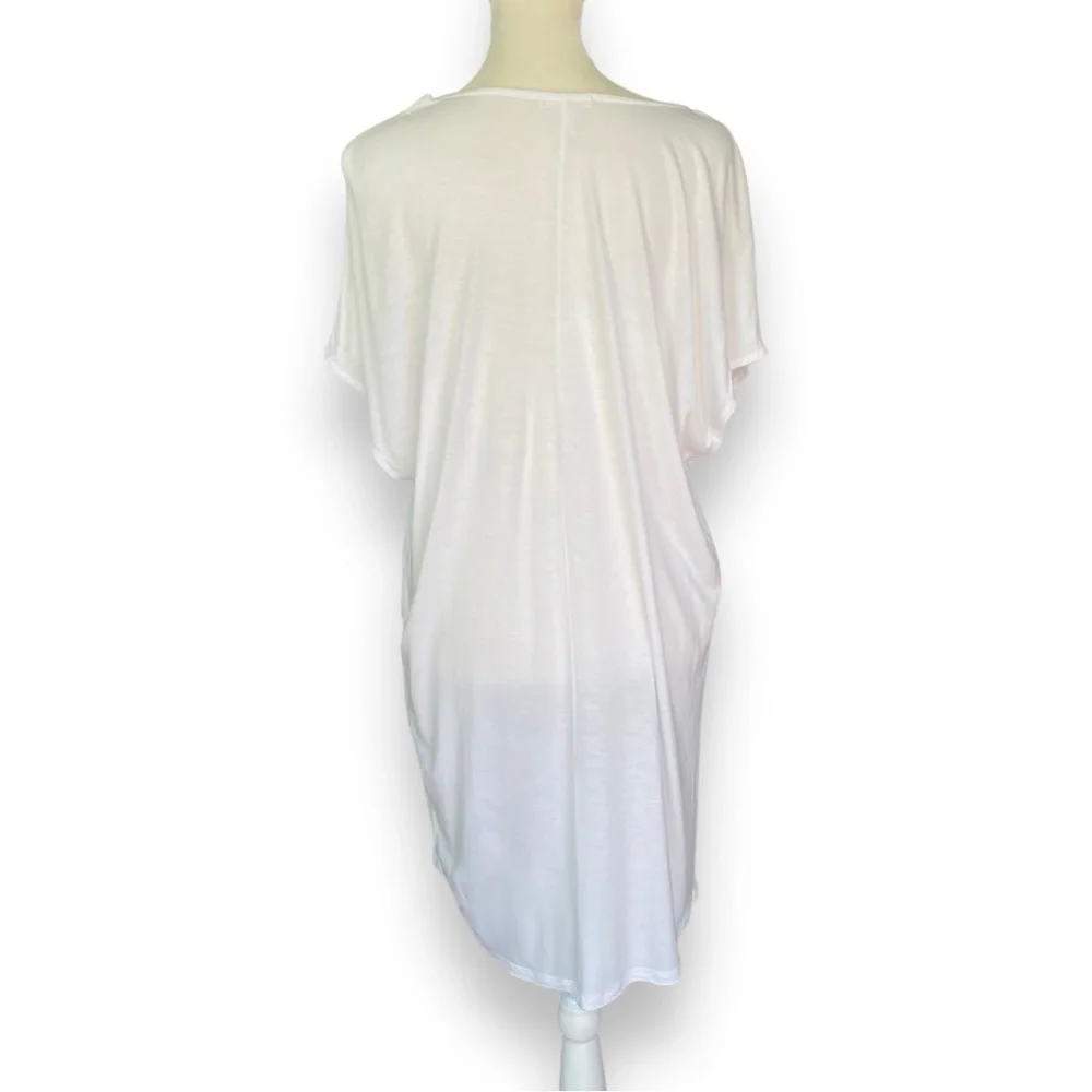 LEITH White V-neck T-Shirt Dress | Size Medium - Picture 5 of 11